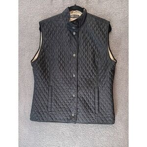 Gear For Sports Womens Quilted Vest Black Snap Front Size L Lined Golf